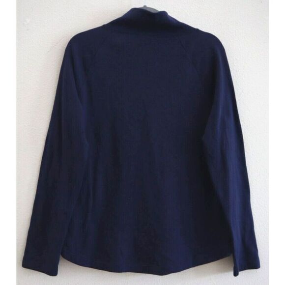 J. Crew BT357 Women's Sz S Blue Wide Button-Collar Pullover Sweatshirt - Picture 2 of 8